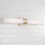 Capital Lighting 646221SF Soft Gold 5'' W X 29'' H 2-light Dual Glass Sconce Or Vanity Light In Soft Gold With 3'' W Soft White Glass Image 2
