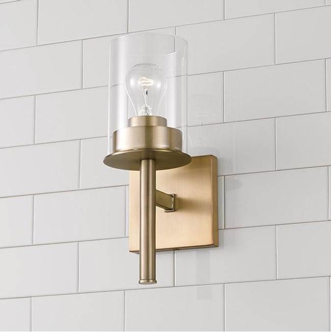 Capital Lighting 646811AD-532 Aged Brass 5'' W X 13'' H 1-light Sconce In Aged Brass With Clear Glass Image 2