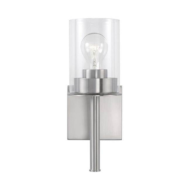 Capital Lighting Mason 5'' W X 13'' H 1-light Sconce In Aged Brass With Clear Glass