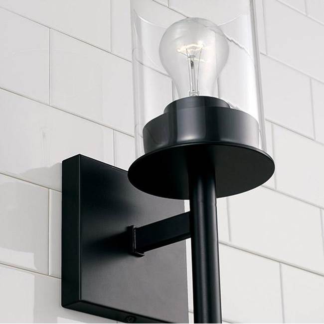 Capital Lighting 646811MB-532 Matte Black 5'' W X 13'' H 1-light Sconce In Matte Black With Clear Glass Image 3