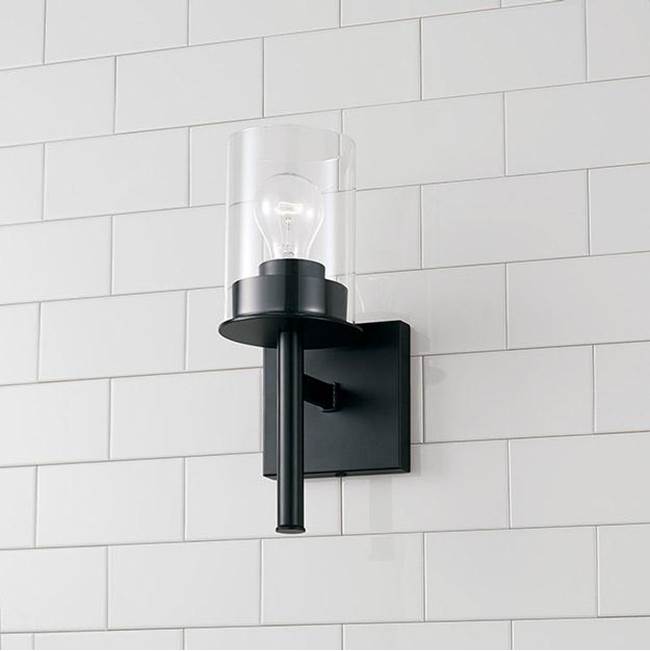 Capital Lighting 646811MB-532 Matte Black 5'' W X 13'' H 1-light Sconce In Matte Black With Clear Glass Image 2