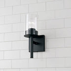 Capital Lighting 646811MB-532 Matte Black 5'' W X 13'' H 1-light Sconce In Matte Black With Clear Glass Image 2