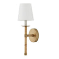 Capital Lighting 647211MA-705 Matte Brass 6''w X 18''h 1-light Sconce In Matte Brass With Hand-wrapped Natural Rattan And White Fabric Stay-straight Shade Image 1