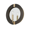 Capital Lighting 647311KR Black Stain,Matte Brass 12''w X 12''h 1-light Sconce In Black Stain Wood And Matte Brass With Mirrored Backplate Image 1