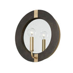 Capital Lighting 647311KR Black Stain,Matte Brass 12''w X 12''h 1-light Sconce In Black Stain Wood And Matte Brass With Mirrored Backplate Image 1