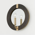 Capital Lighting 647311KR Black Stain,Matte Brass 12''w X 12''h 1-light Sconce In Black Stain Wood And Matte Brass With Mirrored Backplate Image 4