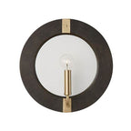 Capital Lighting 647311KR Black Stain,Matte Brass 12''w X 12''h 1-light Sconce In Black Stain Wood And Matte Brass With Mirrored Backplate Image 3
