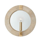 Capital Lighting 647311WS White Wash,Matte Brass 12''w X 12''h 1-light Sconce In White Wash Wood And Matte Brass With Mirrored Backplate Image 3