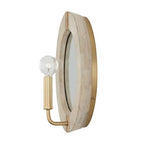 Capital Lighting 647311WS White Wash,Matte Brass 12''w X 12''h 1-light Sconce In White Wash Wood And Matte Brass With Mirrored Backplate Image 2