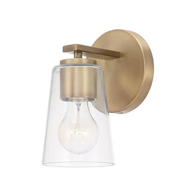 Capital Lighting 648611AD-537 Aged Brass 5''w X 8.5''h 1-light Sconce In Aged Brass With Clear Glass Image 1
