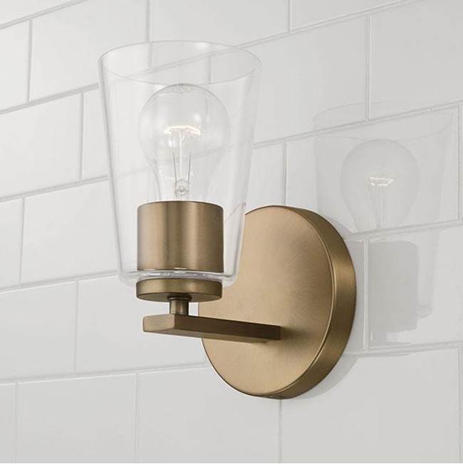 Capital Lighting 648611AD-537 Aged Brass 5''w X 8.5''h 1-light Sconce In Aged Brass With Clear Glass Image 4