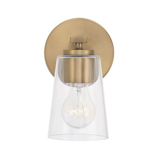 Capital Lighting 648611AD-537 Aged Brass 5''w X 8.5''h 1-light Sconce In Aged Brass With Clear Glass Image 3