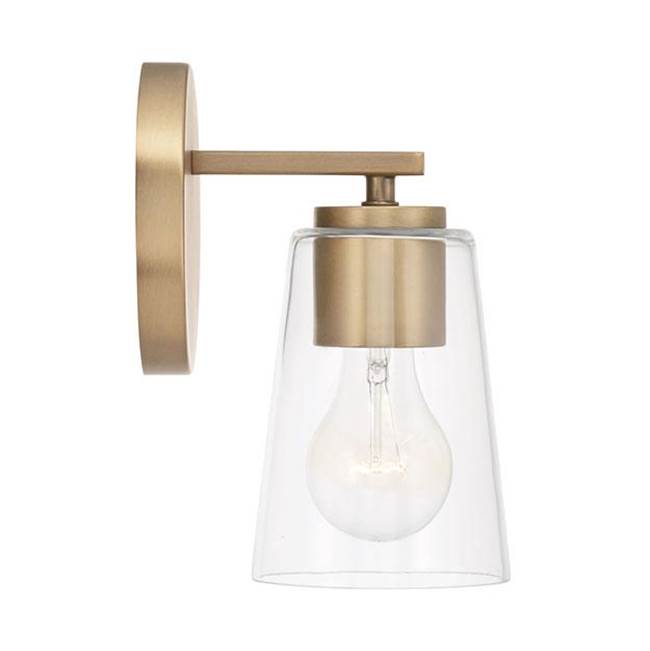 Capital Lighting 648611AD-537 Aged Brass 5''w X 8.5''h 1-light Sconce In Aged Brass With Clear Glass Image 2