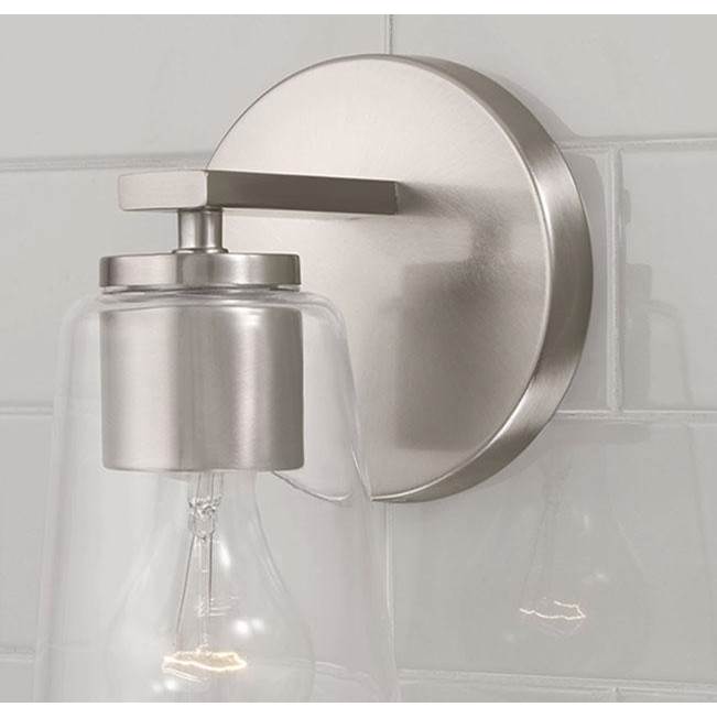 Capital Lighting Portman 5''w X 8.5''h 1-light Sconce In Aged Brass With Clear Glass