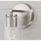 Capital Lighting Portman 5''w X 8.5''h 1-light Sconce In Aged Brass With Clear Glass