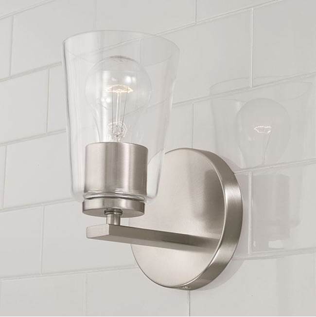 Capital Lighting 648611BN-537 Brushed Nickel 5''w X 8.5''h 1-light Sconce In Brushed Nickel With Clear Glass Image 4
