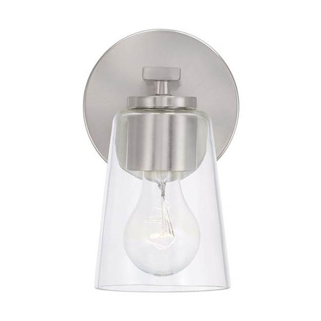 Capital Lighting 648611BN-537 Brushed Nickel 5''w X 8.5''h 1-light Sconce In Brushed Nickel With Clear Glass Image 3