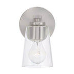Capital Lighting 648611BN-537 Brushed Nickel 5''w X 8.5''h 1-light Sconce In Brushed Nickel With Clear Glass Image 3
