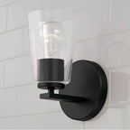 Capital Lighting 648611MB-537 Matte Black 5''w X 8.5''h 1-light Sconce In Matte Black With Clear Glass Image 4