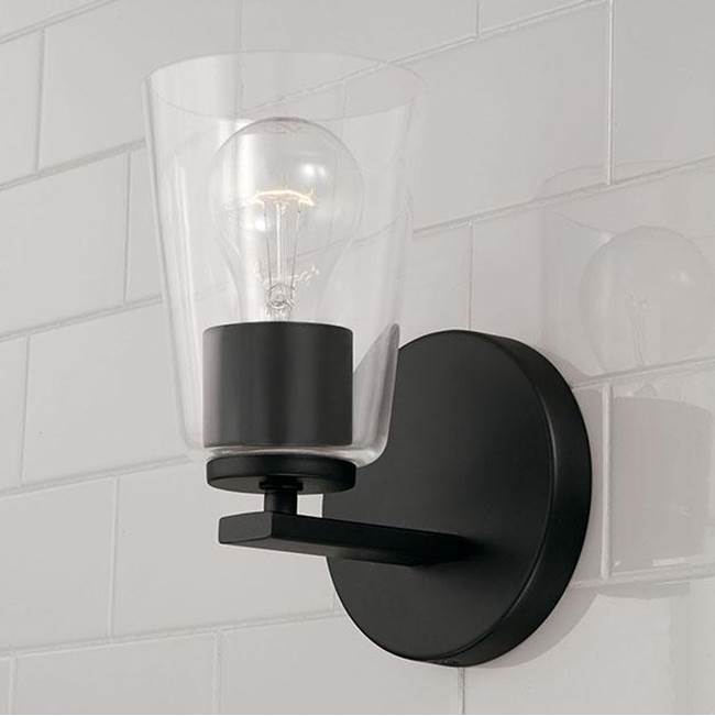 Capital Lighting 648611MB-537 Matte Black 5''w X 8.5''h 1-light Sconce In Matte Black With Clear Glass Image 4