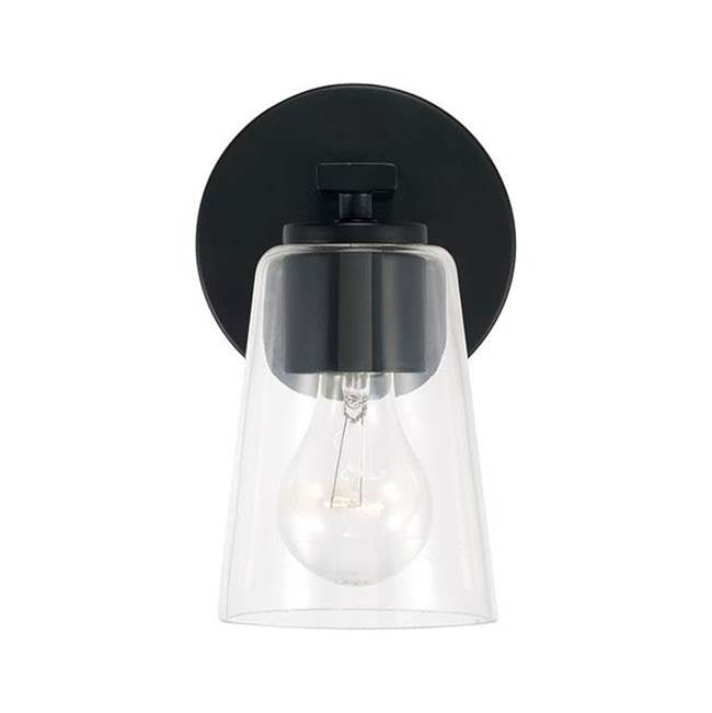Capital Lighting 648611MB-537 Matte Black 5''w X 8.5''h 1-light Sconce In Matte Black With Clear Glass Image 3