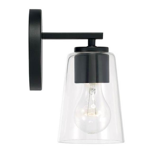 Capital Lighting 648611MB-537 Matte Black 5''w X 8.5''h 1-light Sconce In Matte Black With Clear Glass Image 2