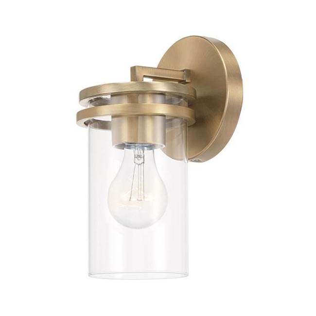 Capital Lighting 648711AD-539 Aged Brass 5''w X 9.75''h 1-light Sconce In Aged Brass With Clear Glass Image 1