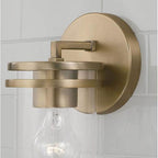 Capital Lighting Fuller 5''w X 9.75''h 1-light Sconce In Aged Brass With Clear Glass