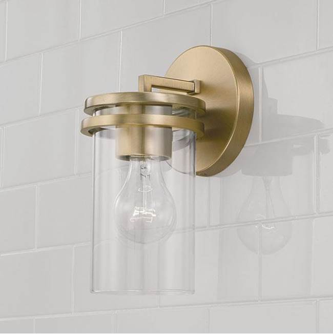 Capital Lighting 648711AD-539 Aged Brass 5''w X 9.75''h 1-light Sconce In Aged Brass With Clear Glass Image 4