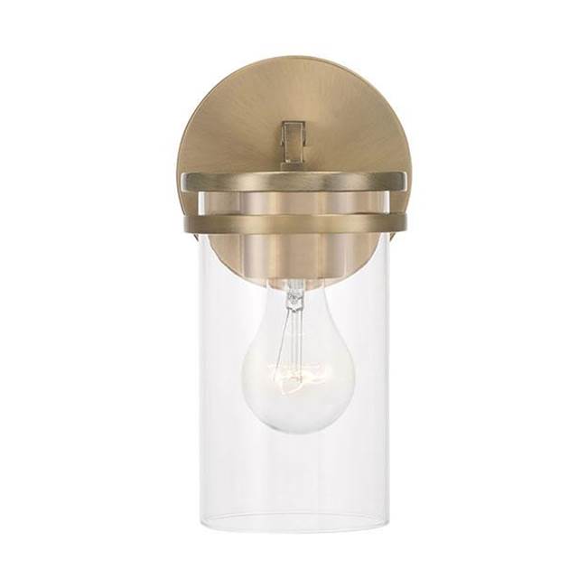 Capital Lighting 648711AD-539 Aged Brass 5''w X 9.75''h 1-light Sconce In Aged Brass With Clear Glass Image 3