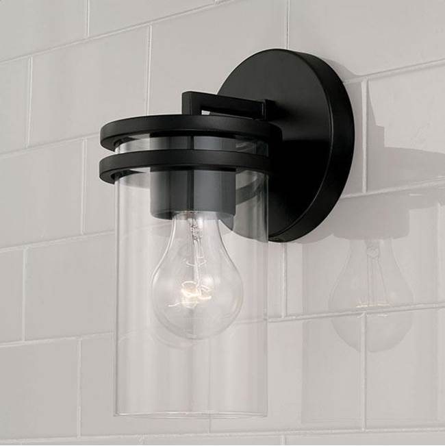 Capital Lighting 648711MB-539 Matte Black 5''w X 9.75''h 1-light Sconce In Matte Black With Clear Glass Image 4