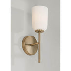 Capital Lighting Lawson 5''w X 14''h 1-light Sconce In Aged Brass With Soft White Glass