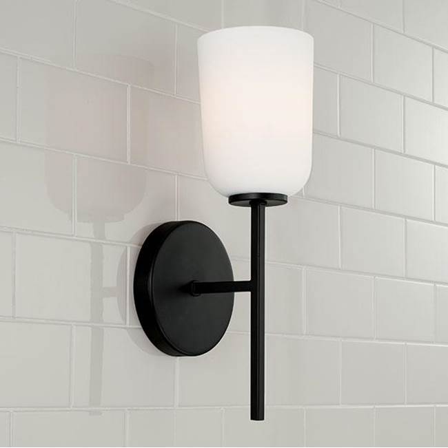 Capital Lighting 648811MB-542 Matte Black 5''w X 14''h 1-light Sconce In Matte Black With Soft White Glass Image 4