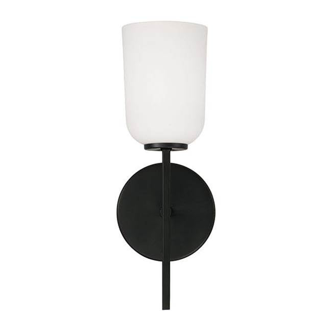 Capital Lighting 648811MB-542 Matte Black 5''w X 14''h 1-light Sconce In Matte Black With Soft White Glass Image 3