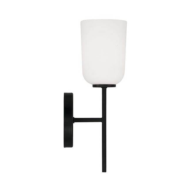 Capital Lighting 648811MB-542 Matte Black 5''w X 14''h 1-light Sconce In Matte Black With Soft White Glass Image 2