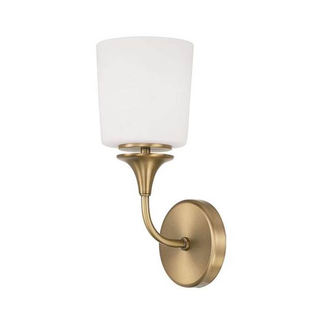 Capital Lighting 648911AD-541 Aged Brass 5.5''w X 13.75''h 1-light Sconce In Aged Brass With Soft White Glass Image 1