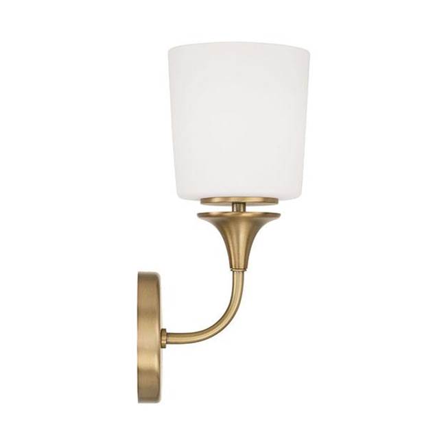 Capital Lighting 648911AD-541 Aged Brass 5.5''w X 13.75''h 1-light Sconce In Aged Brass With Soft White Glass Image 2