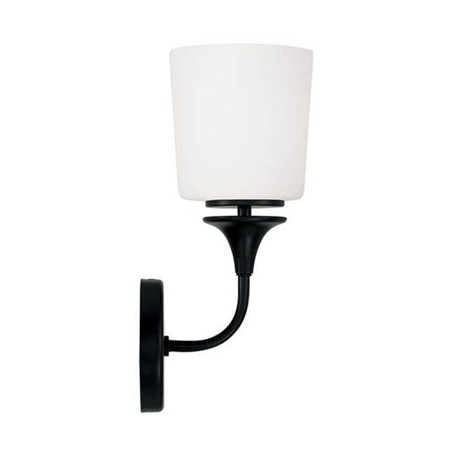 Capital Lighting 648911MB-541 Matte Black 5.5''w X 13.75''h 1-light Sconce In Matte Black With Soft White Glass Image 2
