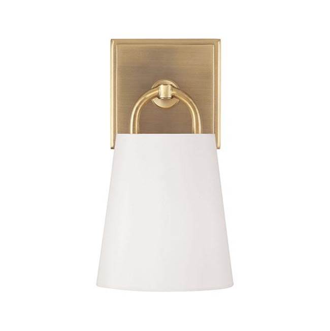 Capital Lighting 649411AD Aged Brass 6''w X 11''h 1-light Sconce In Aged Brass With White Fabric Shade Image 3