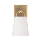 Capital Lighting 649411AD Aged Brass 6''w X 11''h 1-light Sconce In Aged Brass With White Fabric Shade Image 3