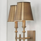 Capital Lighting Whitney 14.5''w X 26''h 2-light Sconce In Aged Brass With Metal Shades With White Interior