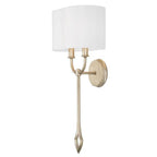 Capital Lighting 650021BS Brushed Champagne 11.25''w X 24.75''h 2-light Sconce In Brushed Champagne With White Fabric Oval Stay-straight Shade Image 1