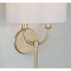 Capital Lighting Claire 11.25''w X 24.75''h 2-light Sconce In Brushed Champagne With White Fabric Oval Stay-straight Shade