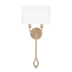 Capital Lighting 650021BS Brushed Champagne 11.25''w X 24.75''h 2-light Sconce In Brushed Champagne With White Fabric Oval Stay-straight Shade Image 3