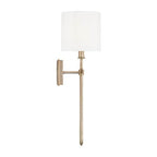 Capital Lighting 650021BS Brushed Champagne 11.25''w X 24.75''h 2-light Sconce In Brushed Champagne With White Fabric Oval Stay-straight Shade Image 2