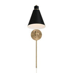 Capital Lighting 650111AB Aged Brass,Black 7''w X 26''h 1-light Sconce In Aged Brass And Black Metal Shade With White Interior Image 3