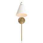 Capital Lighting 650111AW Aged Brass,White 7''w X 26''h 1-light Sconce In Aged Brass And White Metal Shade With White Interior Image 3