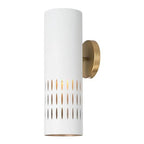 Capital Lighting 650211AW Aged Brass,White 5''w X 16''h 1-light Sconce In Aged Brass And White Metal Shade With Painted Aged Brass Interior Image 1