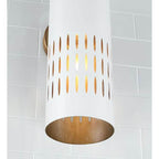 Capital Lighting Dash 5''w X 16''h 1-light Sconce In Aged Brass And White Metal Shade With Painted Aged Brass Interior