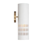 Capital Lighting 650211AW Aged Brass,White 5''w X 16''h 1-light Sconce In Aged Brass And White Metal Shade With Painted Aged Brass Interior Image 2